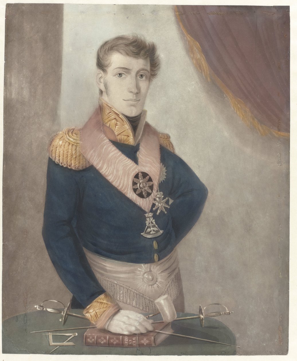 Prins Frederik der Nederlanden als grootmeester der Vrijmetselaren, 1817 door Anonymous