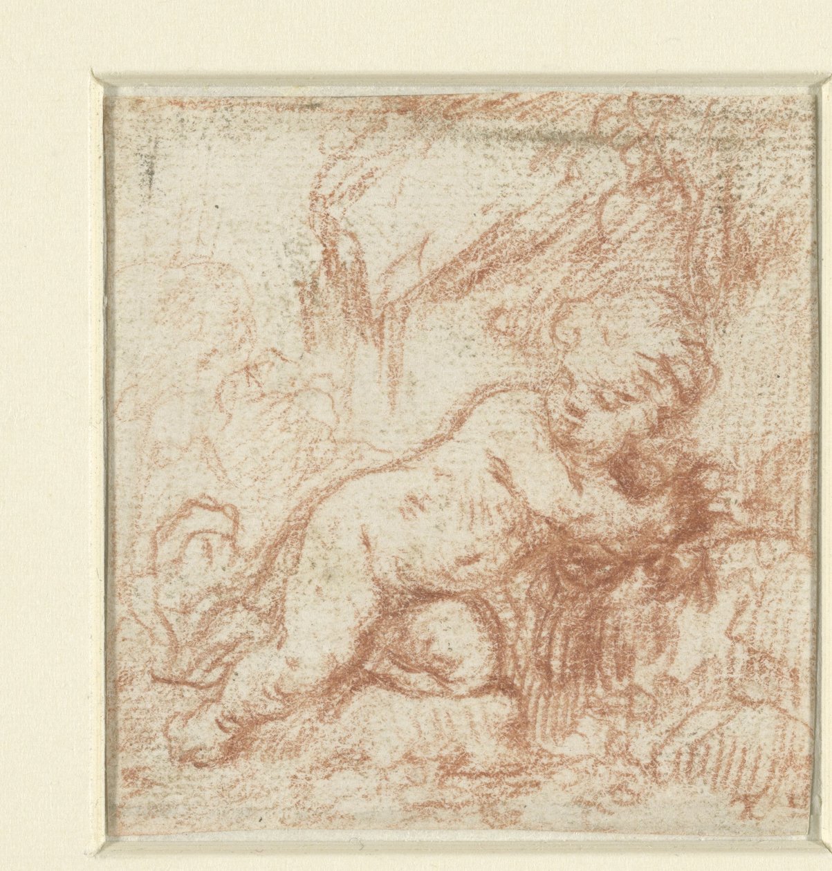 Putto in landschap door Anonymous