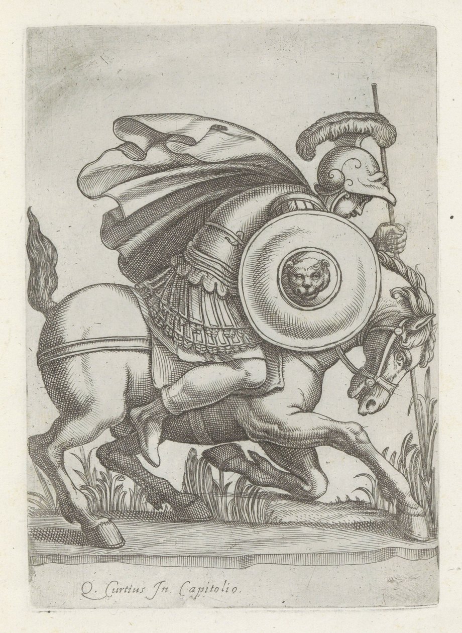 Reliëf met de daad van Marcus Curtius door Anonymous