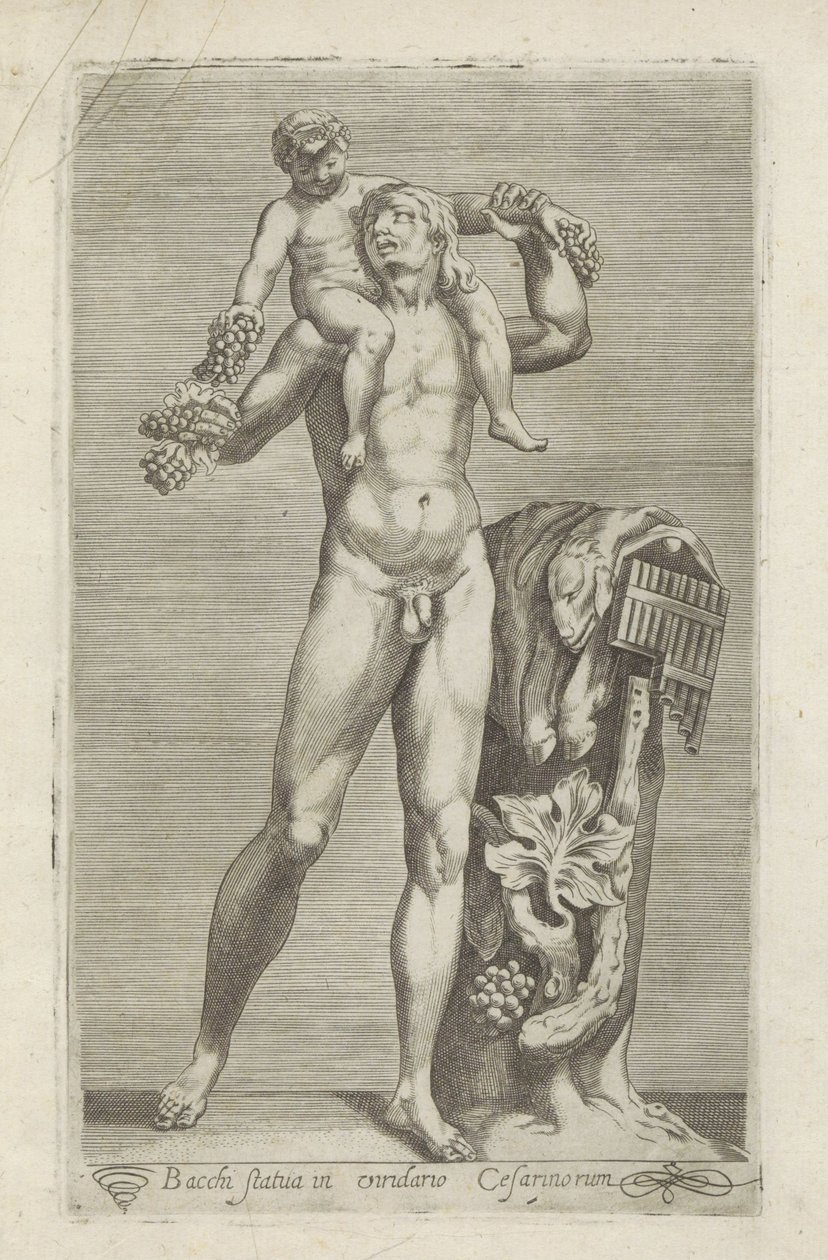 Sculptuur van Silenus met de jonge Bacchus op zijn schouders door Anonymous