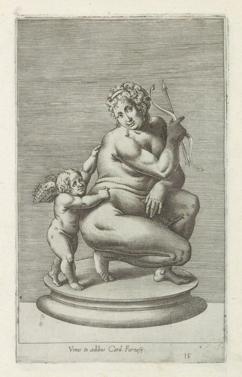 Sculptuur van Venus en Amor door Anonymous