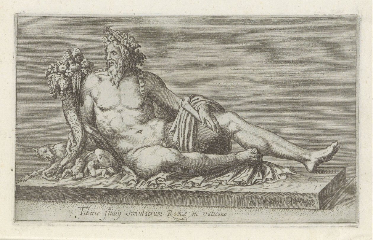 Sculptuur van de rivier de Tiber door Anonymous
