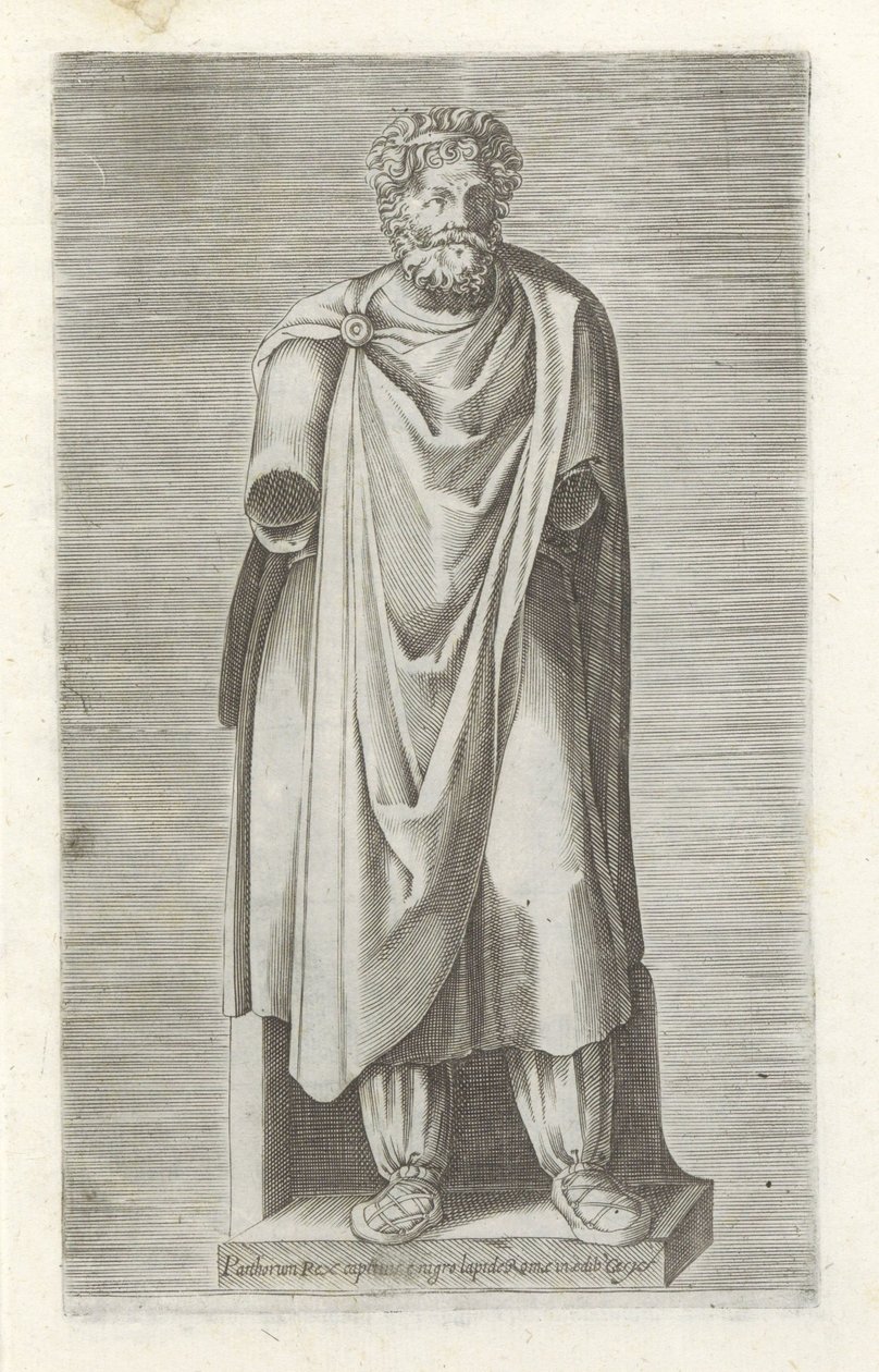 Sculptuur van een gevangen koning door Anonymous