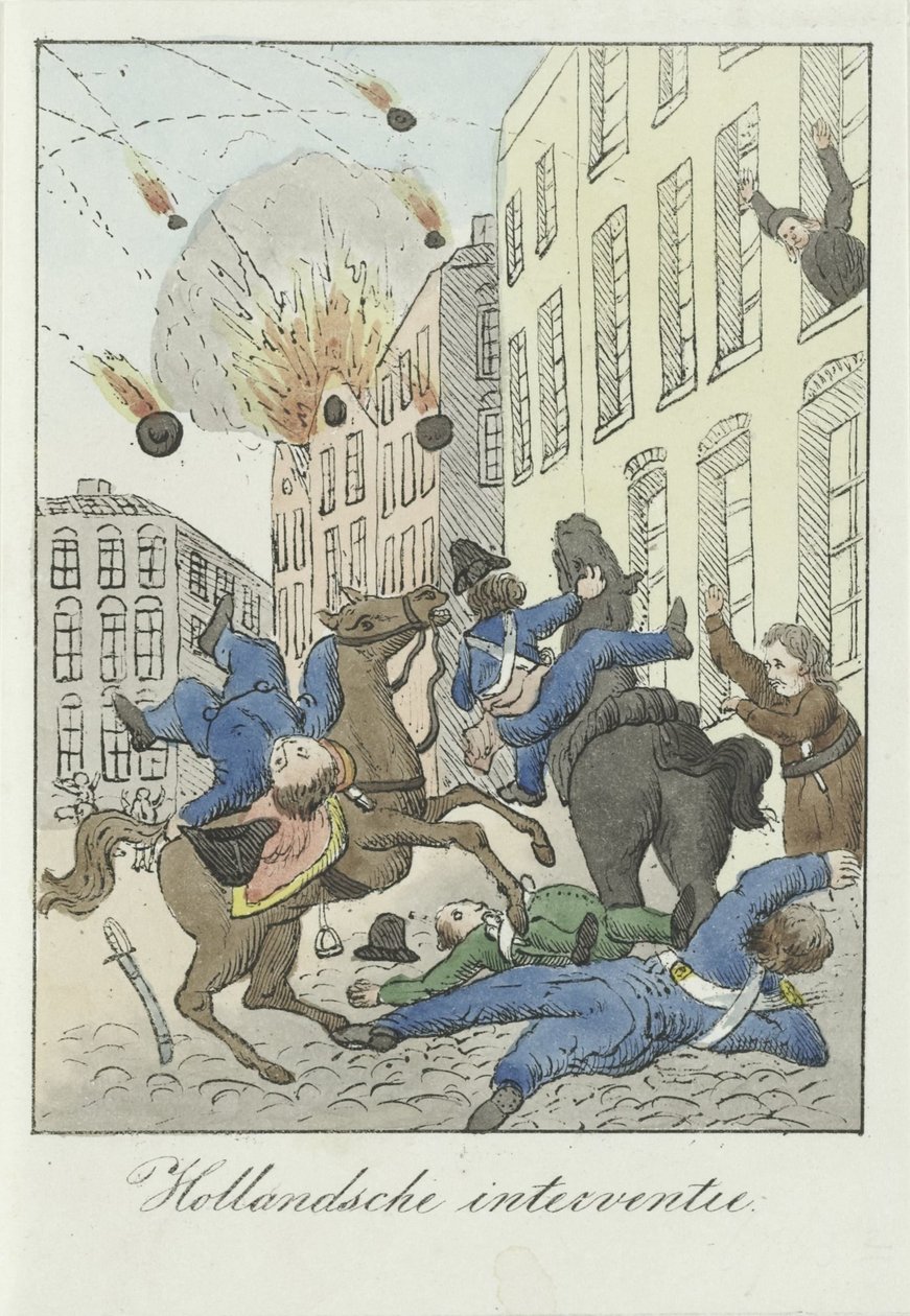 Spotprent op de Hollandse interventie, 1831 door Anonymous