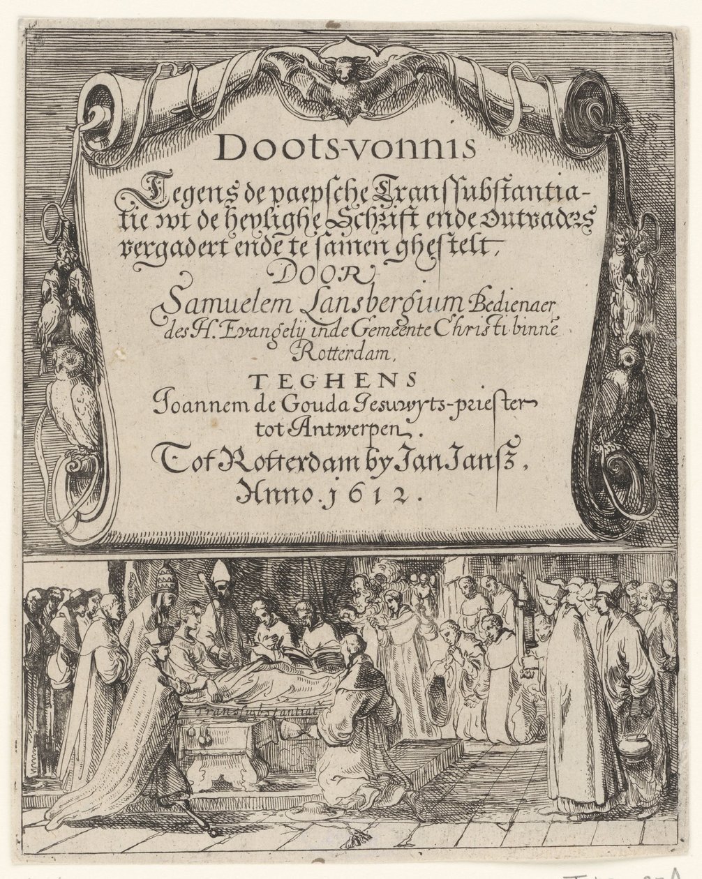 Spotprent op de Roomse Transsubstantiatieleer, 1612 door Anonymous