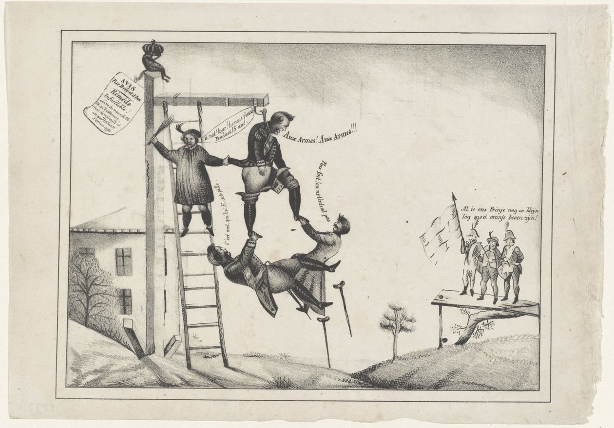 Spotprent op de Vrijwillige Wapening, 1830 door Anonymous