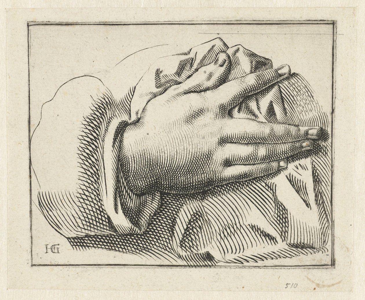 Studie van een hand door Anonymous