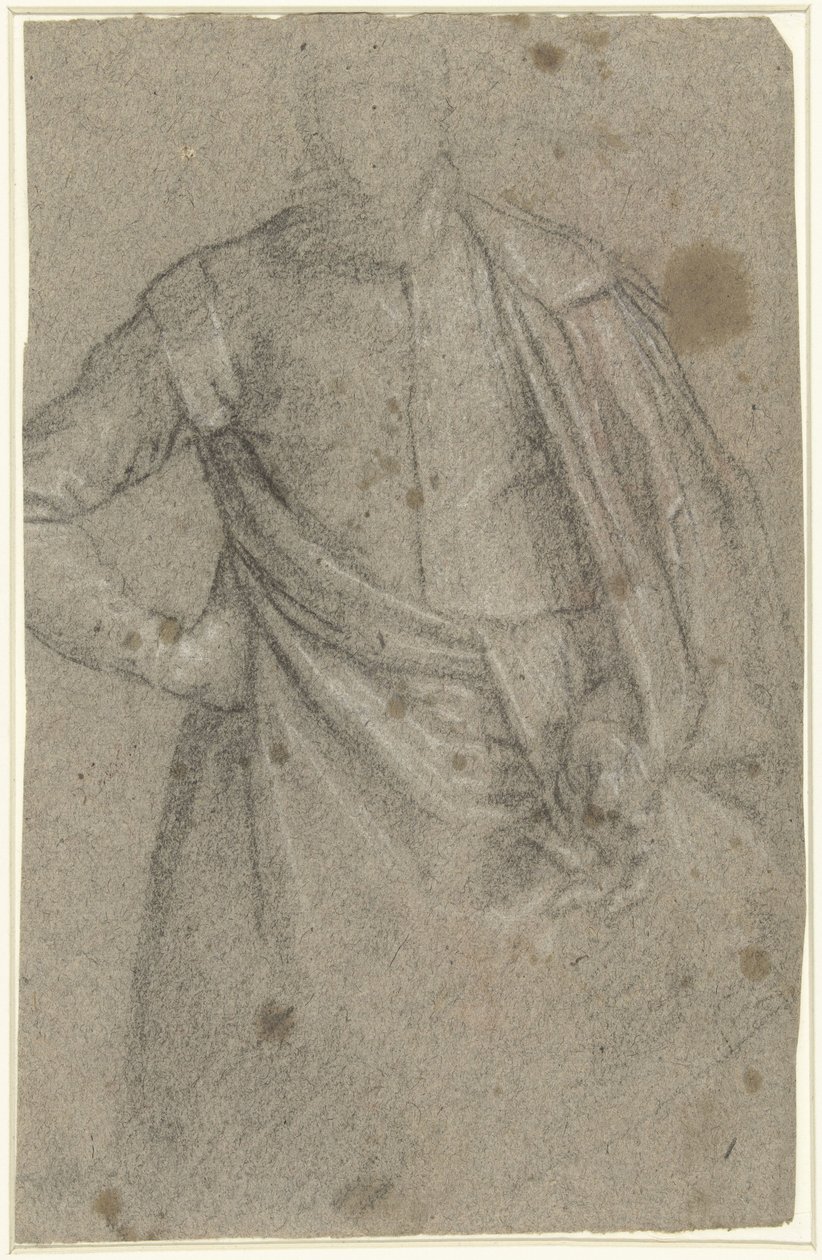 Studie voor het portret van een man met een mantel door Anonymous