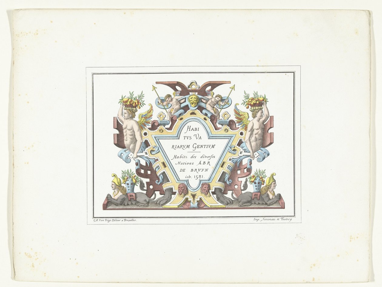 Titelprent voor de serie kostuumprenten in facsimile Habitus Variarum Gentium door Anonymous