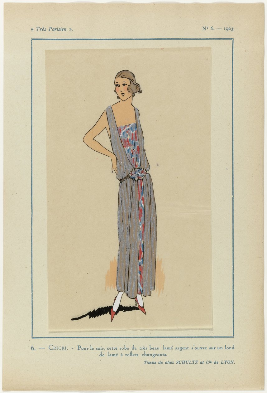 Très Parisien, 1923, No 6: 6.- CRICRI. - Voor de avond, deze jurk... door Anonymous
