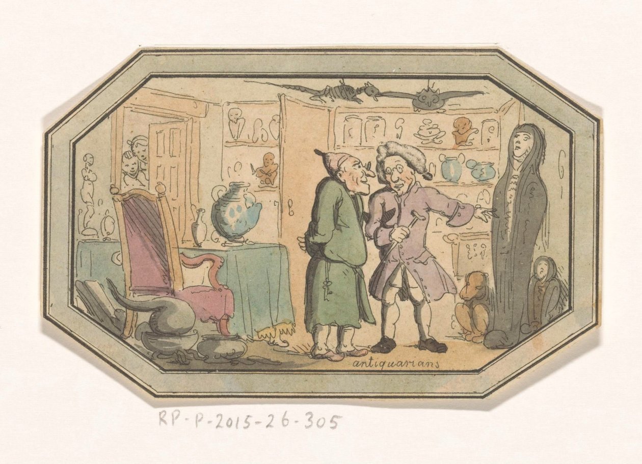Twee oudheidkundigen in een interieur door Anonymous