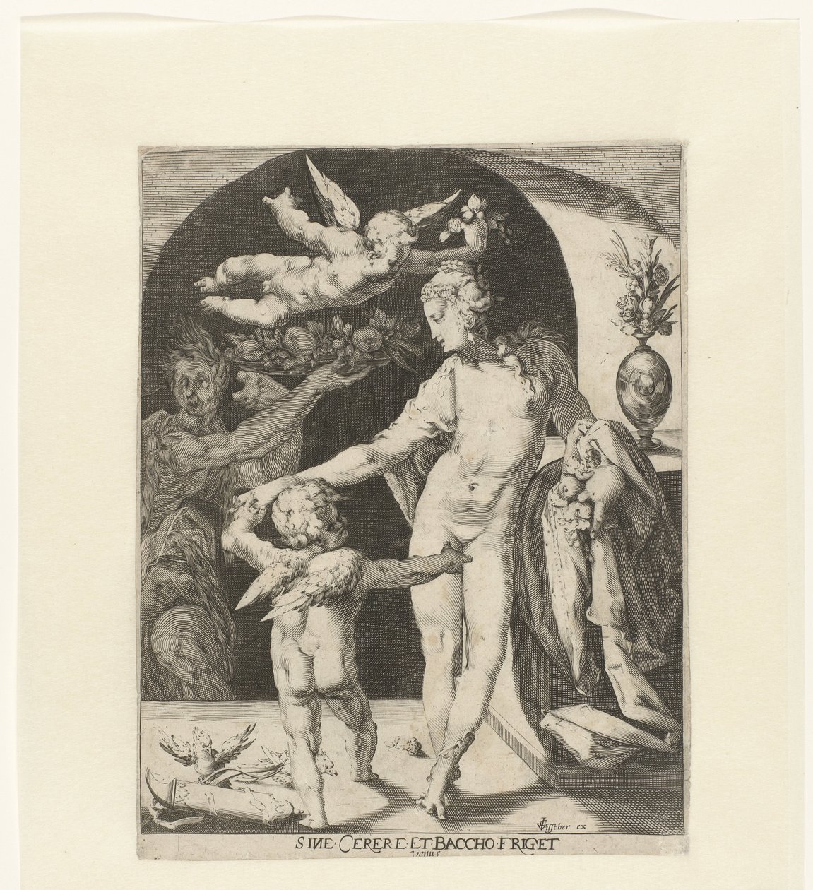 Venus met Amor en een faun door Anonymous