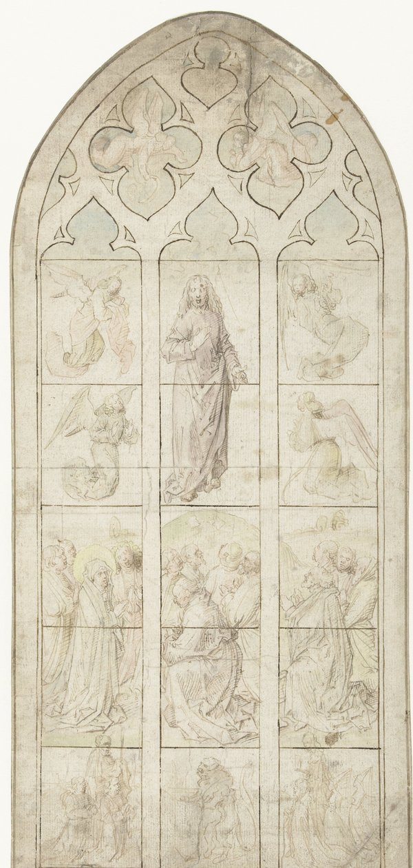 Vidimus voor een glasraam met de Hemelvaart van Christus door Anonymous