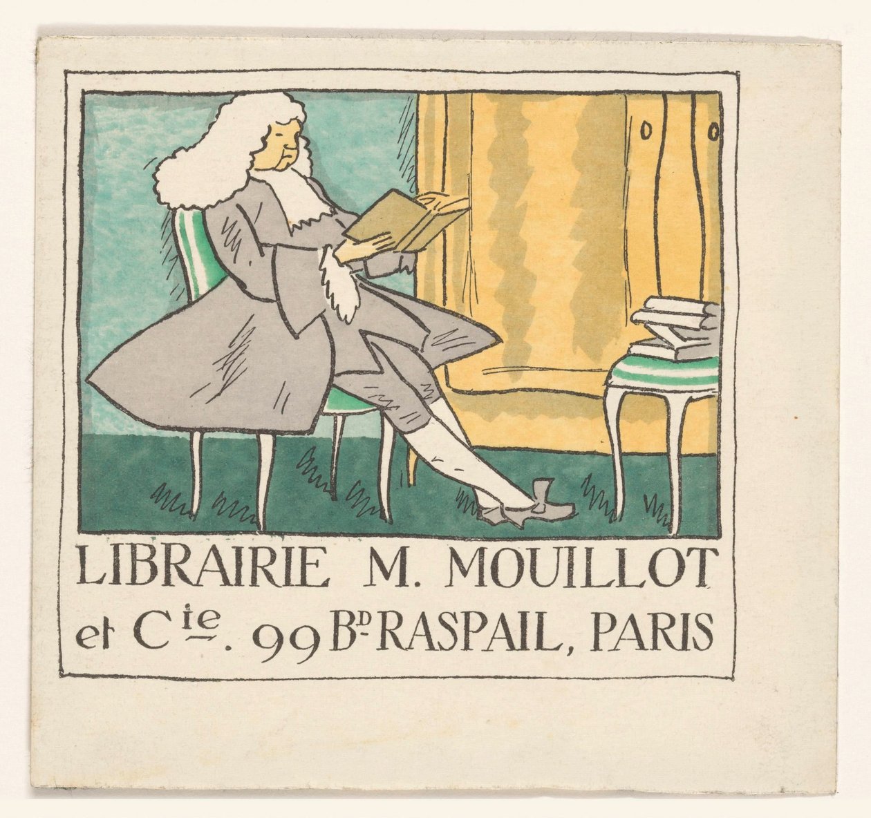 Visitekaartje van boekhandel M. Mouillot et cie te Parijs door Anonymous
