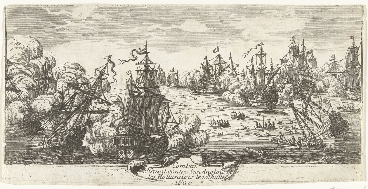 Zeeslag bij Beachy Head, 1690 door Anonymous