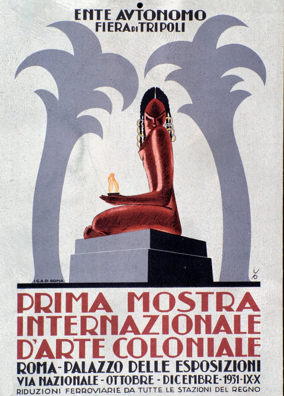 Reclameposter voor de eerste tentoonstelling van koloniale kunst door Anonymous Anonymous