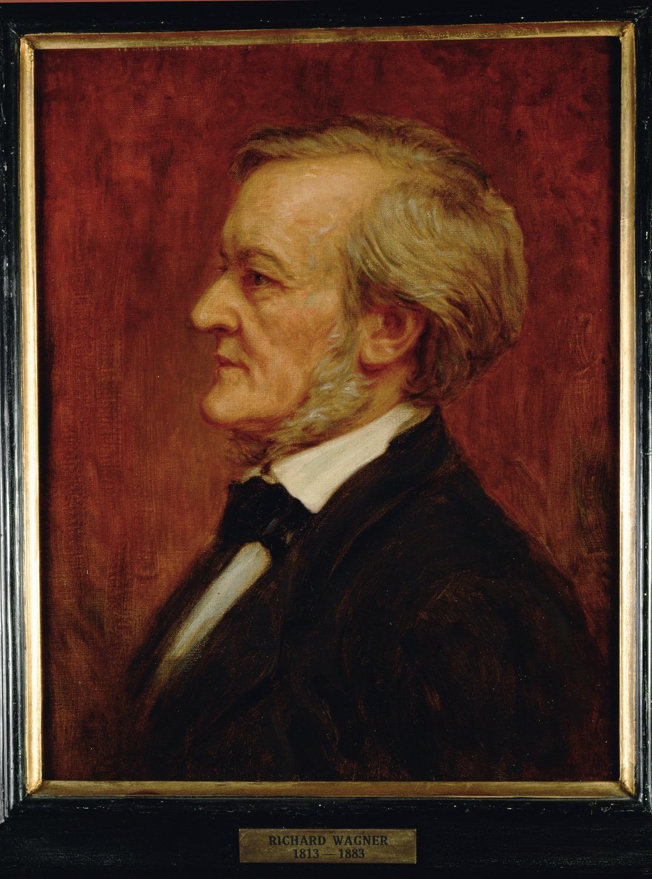 Componist Richard Wagner ... (schilderij op doek) door Anonymous Anonymous