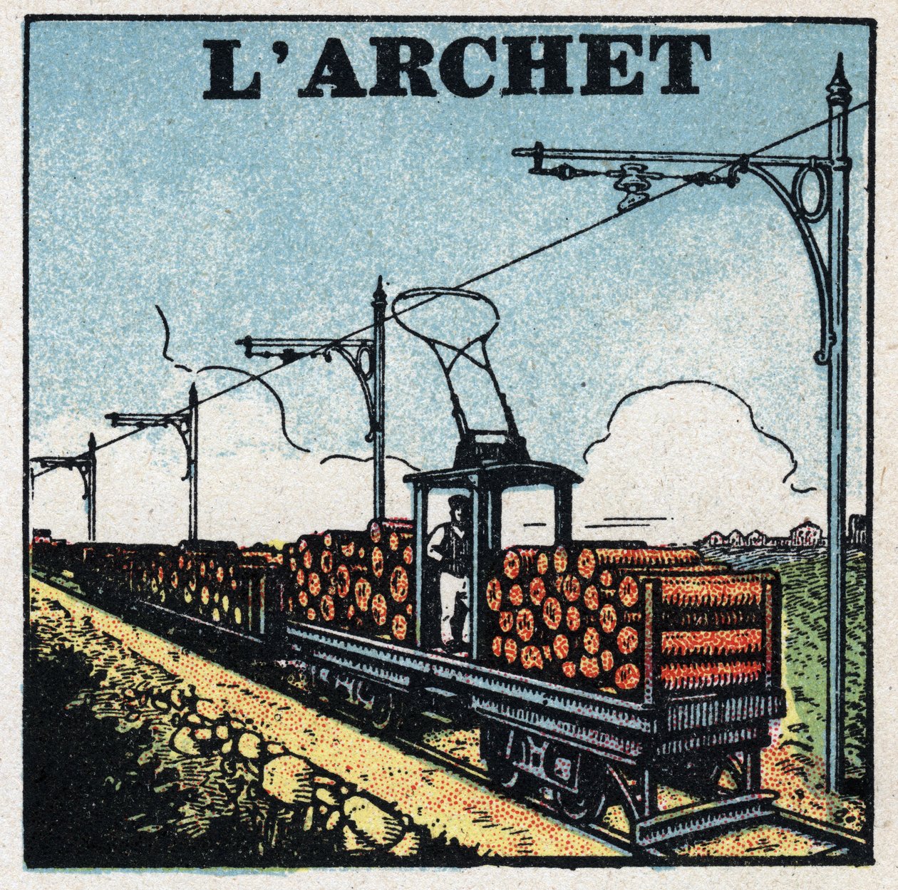 Elektrische trams: de boog. Anonieme illustratie uit 1925. Privécollectie. door Anonymous Anonymous