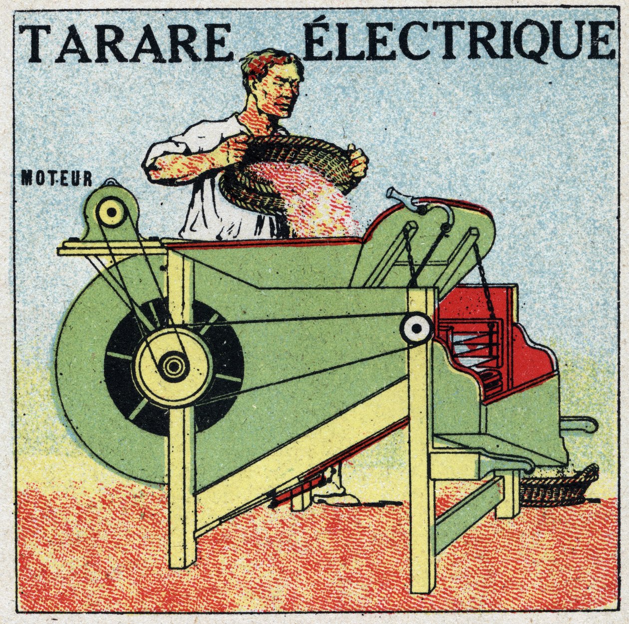 Elektrische gereedschappen: doorsnede van een elektrische tarare. Anonieme illustratie uit 1925. Privécollectie. door Anonymous Anonymous