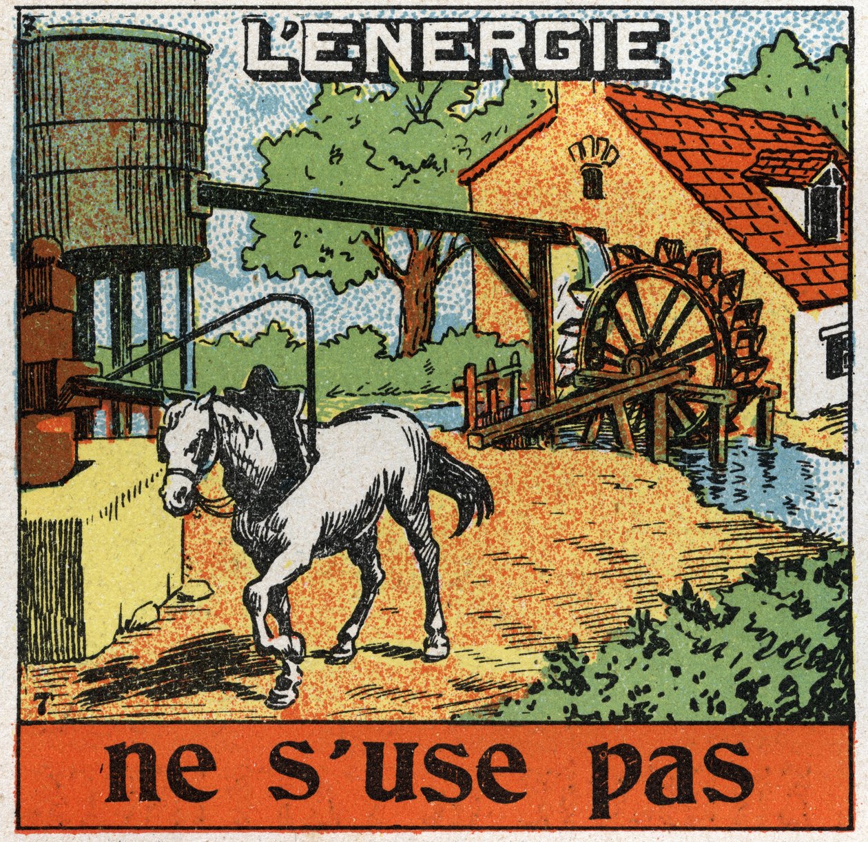 Energie raakt niet op: paard vastgemaakt aan een manege en hoort water in een reservoir door Anonymous Anonymous