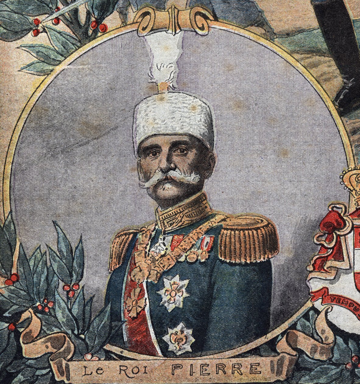 Eerste Wereldoorlog 1914-1918: Portret van Peter I van Servië (Peter Karadordevic of Karageorgevich) door Anonymous Anonymous