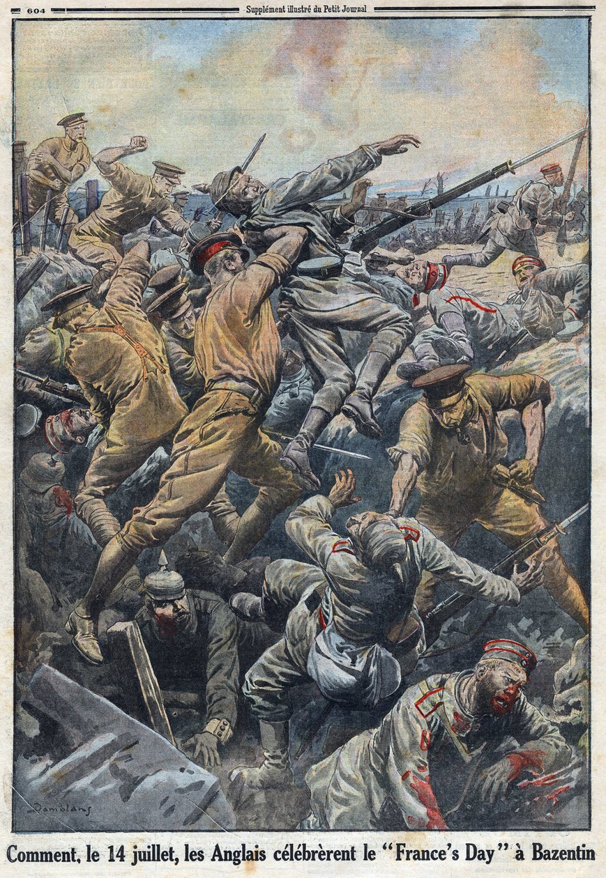 Eerste Wereldoorlog 1914-1918. Slag bij Crete Bazentin op 13 en 14 juli 1916 waar de Engelsen het Duitse leger bevochten. In 