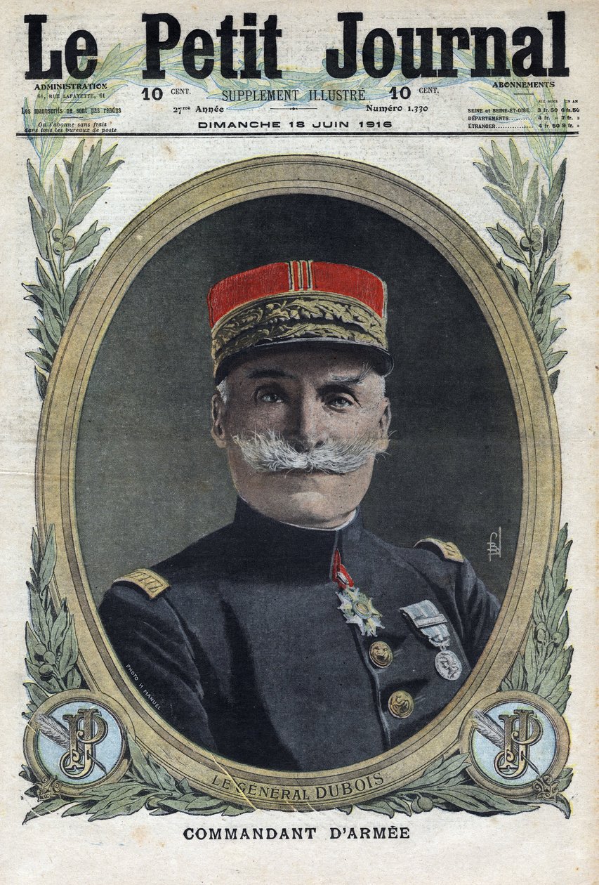 Eerste Wereldoorlog 1914-1918. Portret van de Franse generaal Pierre Dubois (1852-1924). In 