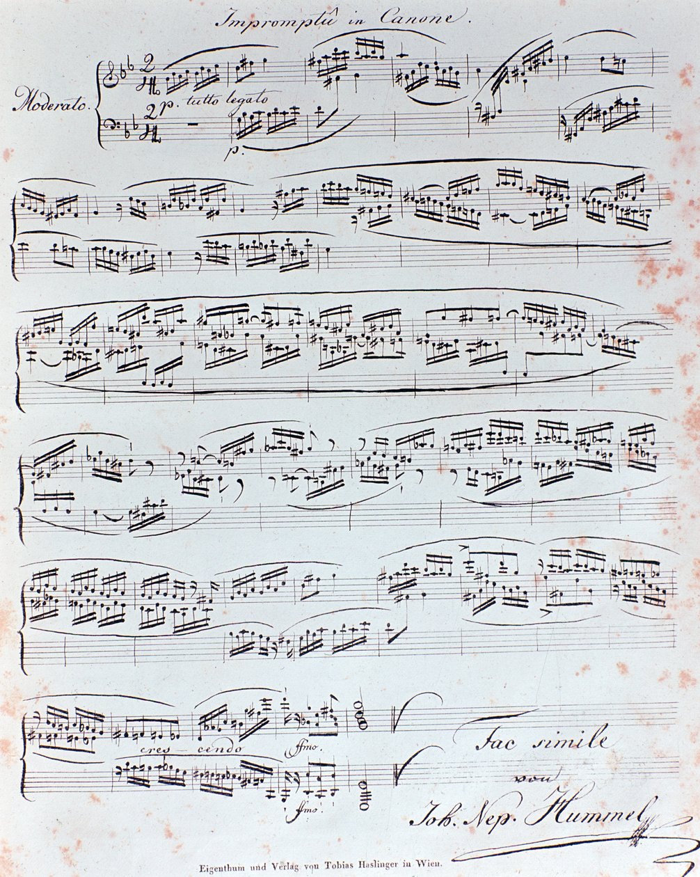 Eerste pagina van pianomethode door J.N. Hummel (19e eeuw) door Anonymous Anonymous