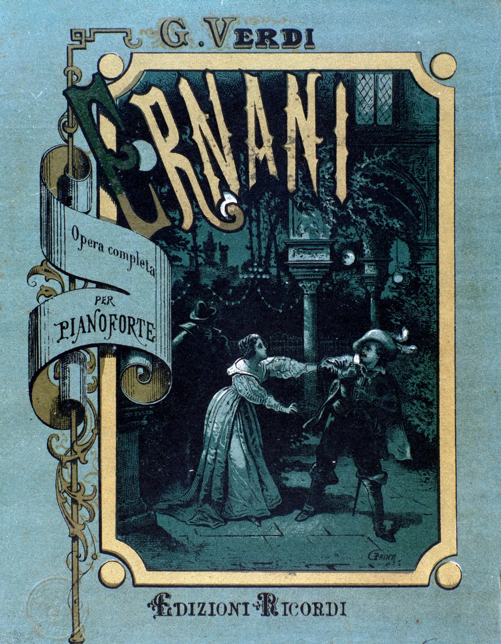 Frontispice van de partituur van Ernani door Giuseppe Verdi door Anonymous Anonymous
