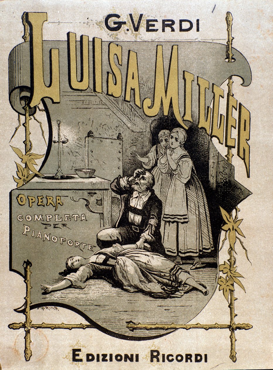 Frontispice van de partituur van Luisa Miller, opera van Giuseppe Verdi door Anonymous Anonymous