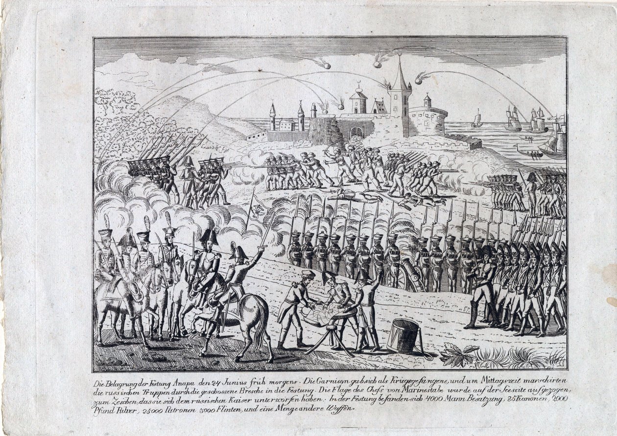 Russisch-Turkse oorlog van 1828-1829 - De belegering van het Anapa-fort op 23 juni door Anonymous Anonymous