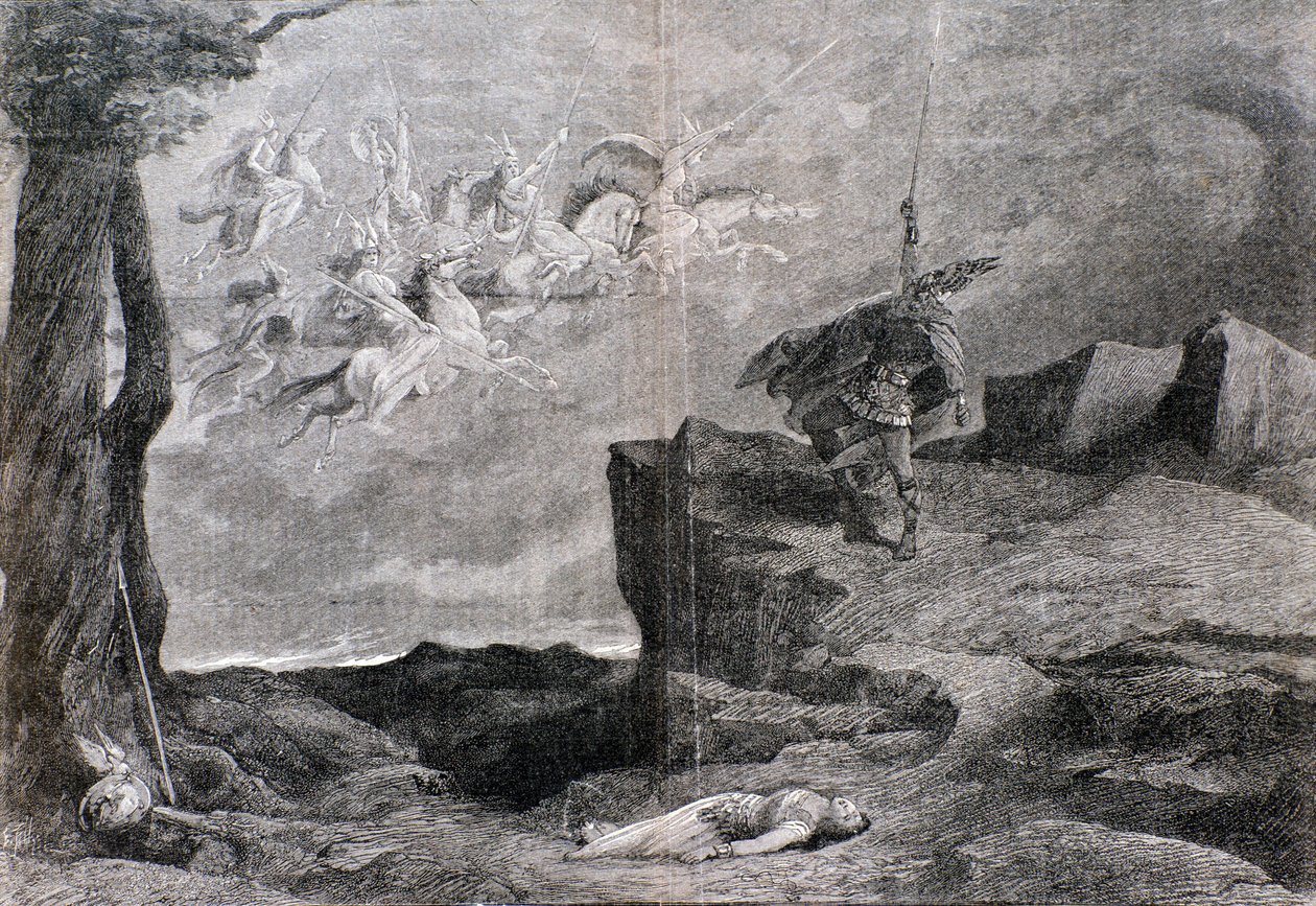 Illustratie voor de opera De Walkure in De Ring van de Nibelung door Wagner door Anonymous Anonymous