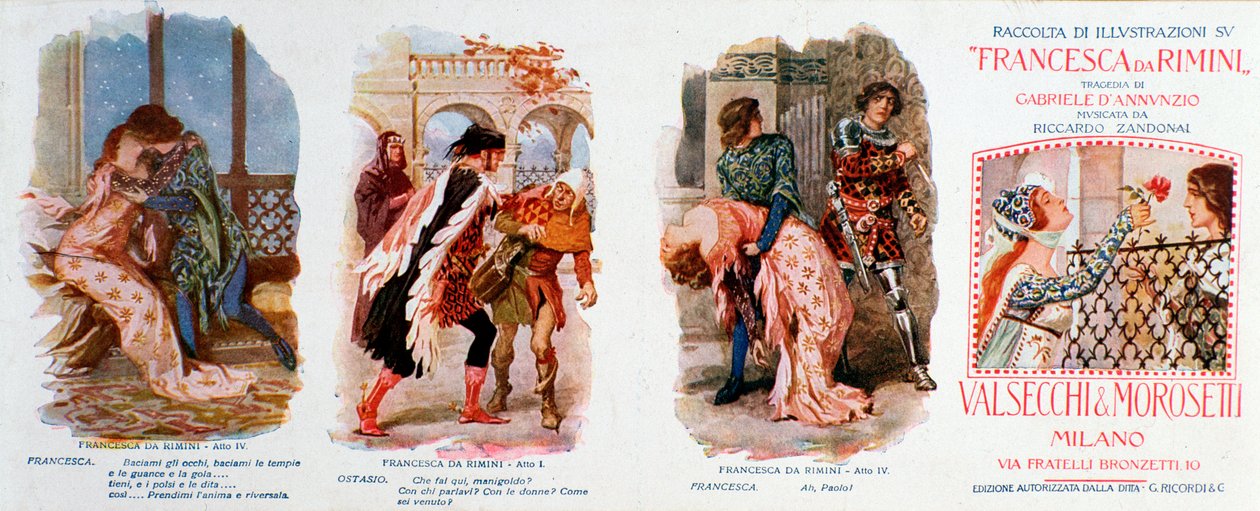 Illustraties voor Francesca da Rimini, opera door Zandonai door Anonymous Anonymous