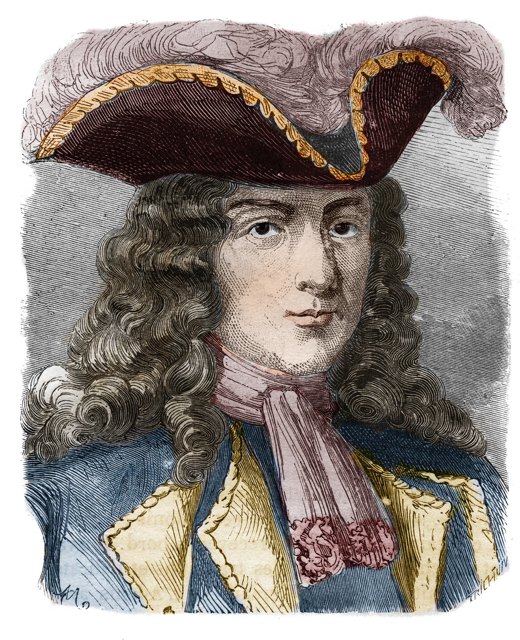 Jean-Bernard Louis de Saint Jean, Baron de Pointis (1645-1707), Franse admiraal en kaper. Gravure van de 19e eeuw. Privécollectie. door Anonymous Anonymous