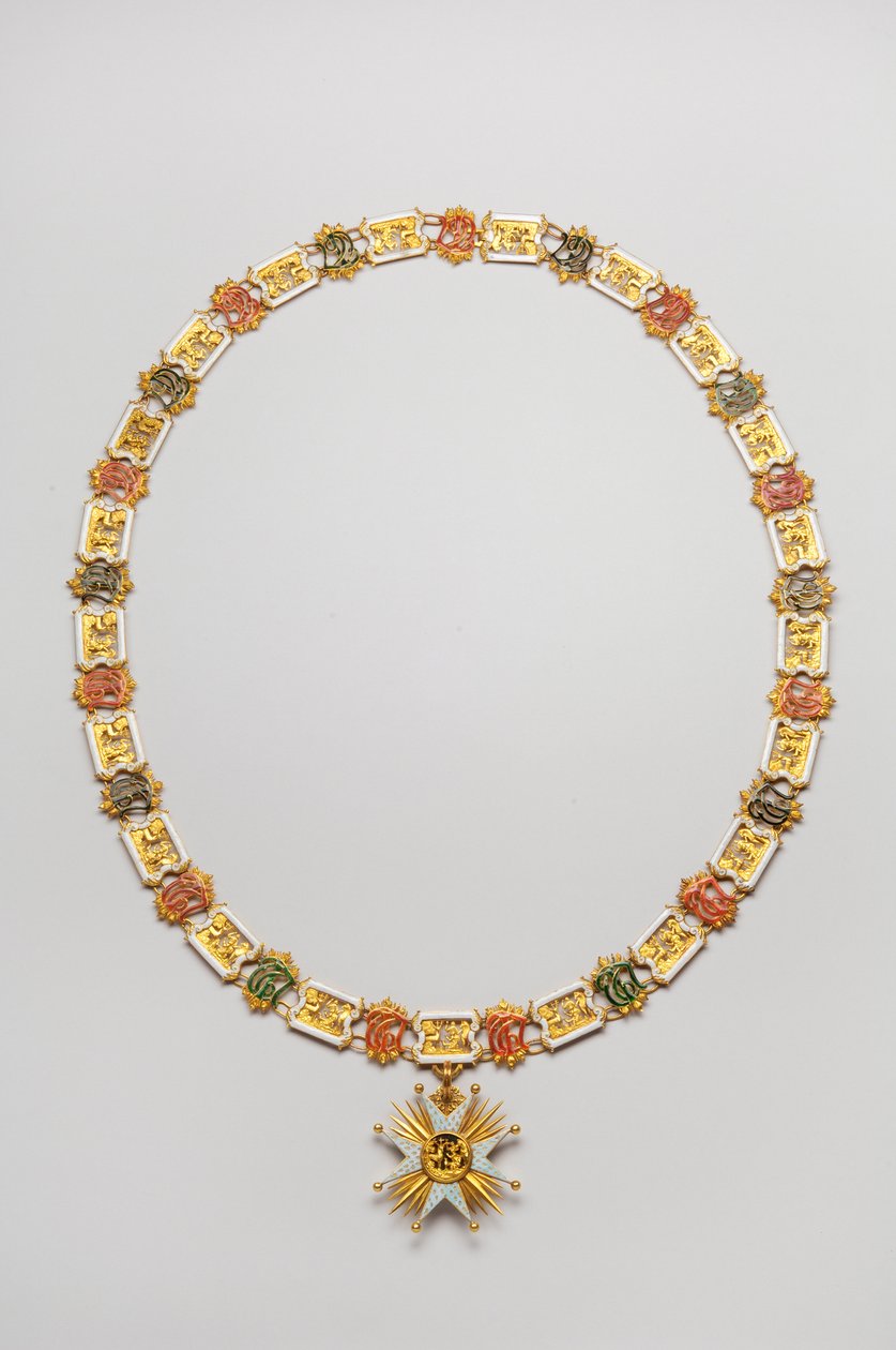 Koninkrijk Beieren - Orde van Sint Hubertus: ketting gedragen door Luitpold, Hertog in Beieren (1890-1973) - Eind 18e eeuw - Goud en Email - Ketting: L 122 cm; gewicht 460 g (hanger inbegrepen) - Hanger: D 7,5 cm - Privécollectie door Anonymous Anonymous