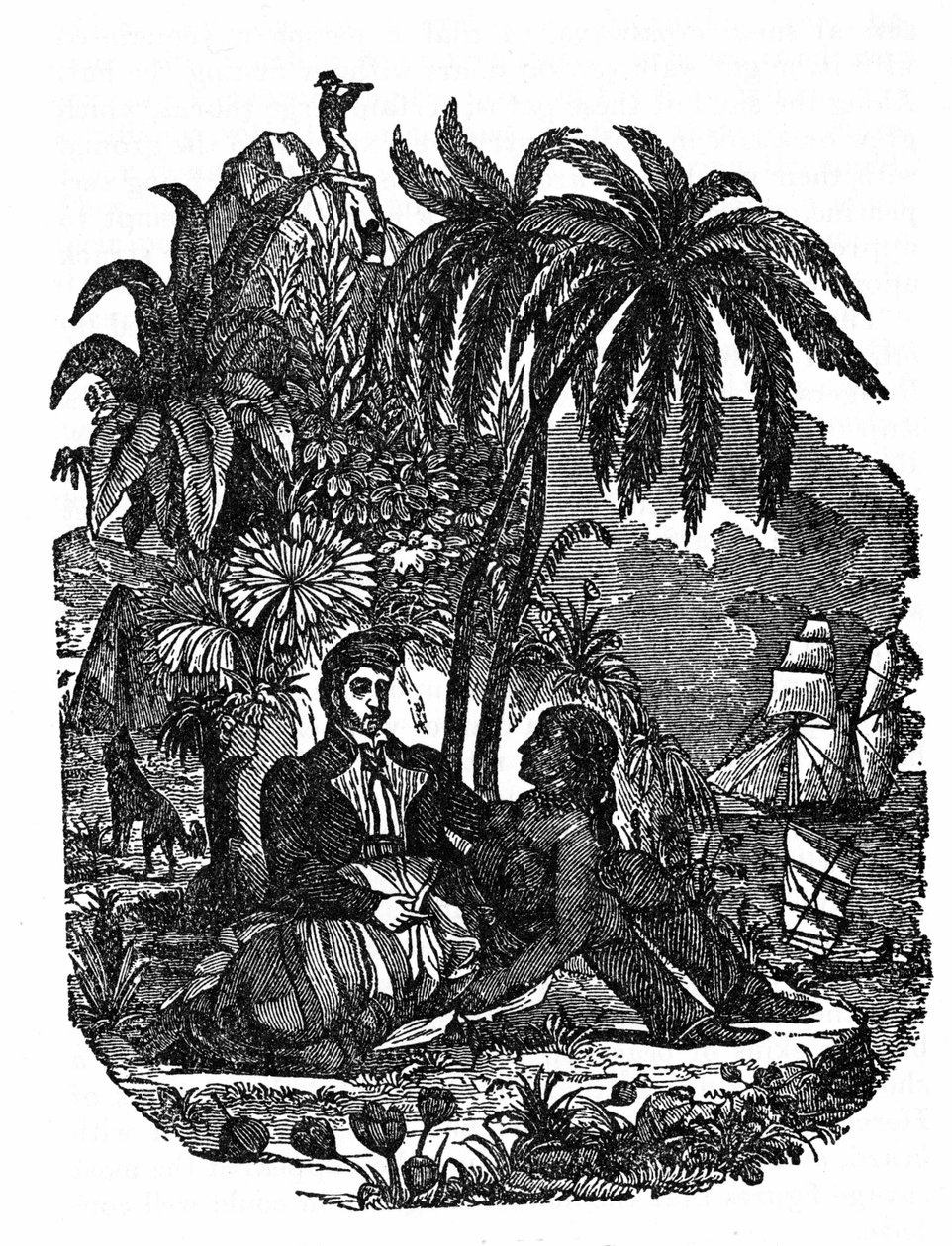 Het leven van piraten op het eiland Madagaskar. Gravure uit “Het piratenboek” 1837. door Anonymous Anonymous