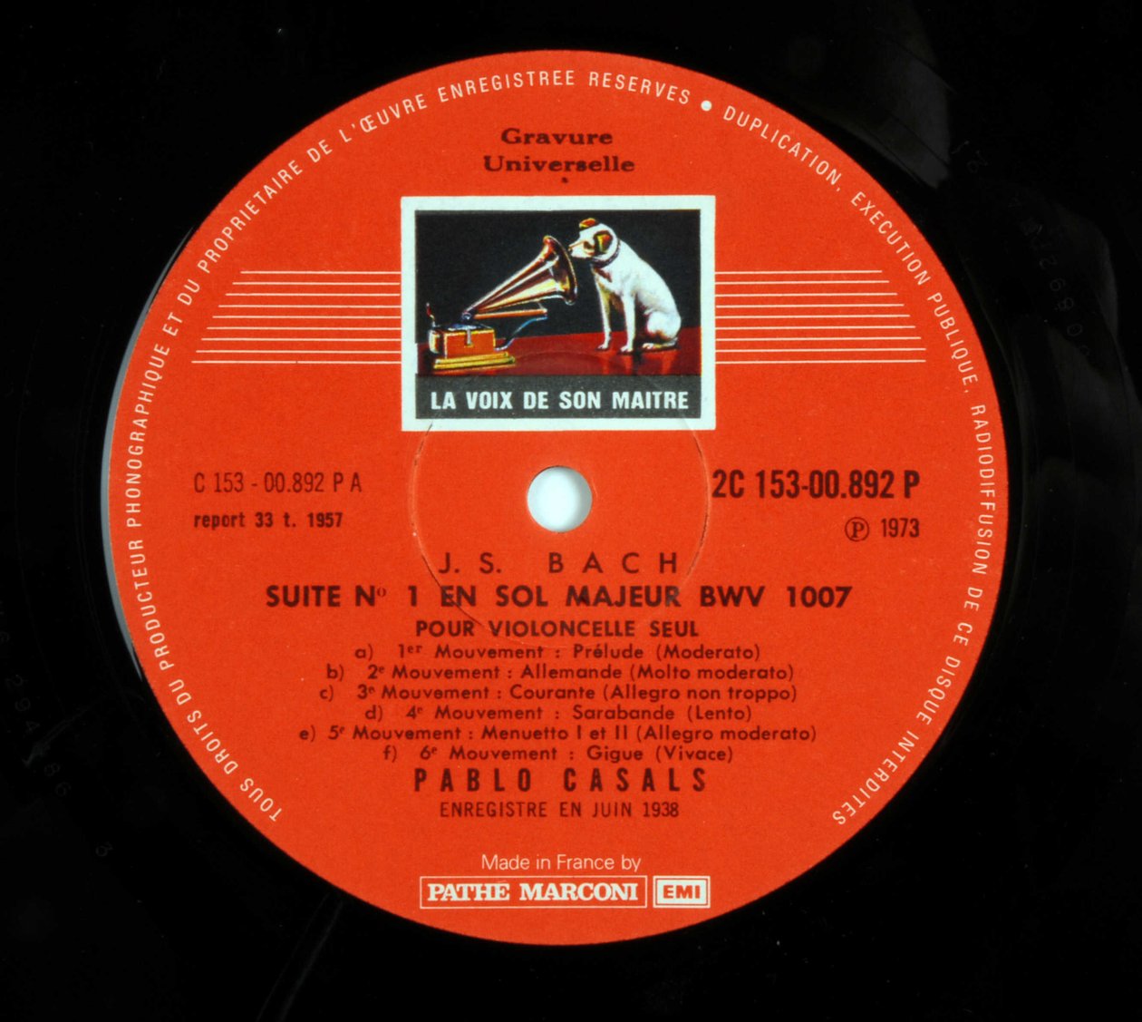 Label van de plaat 33 toeren (vinylplaat) van het merk 