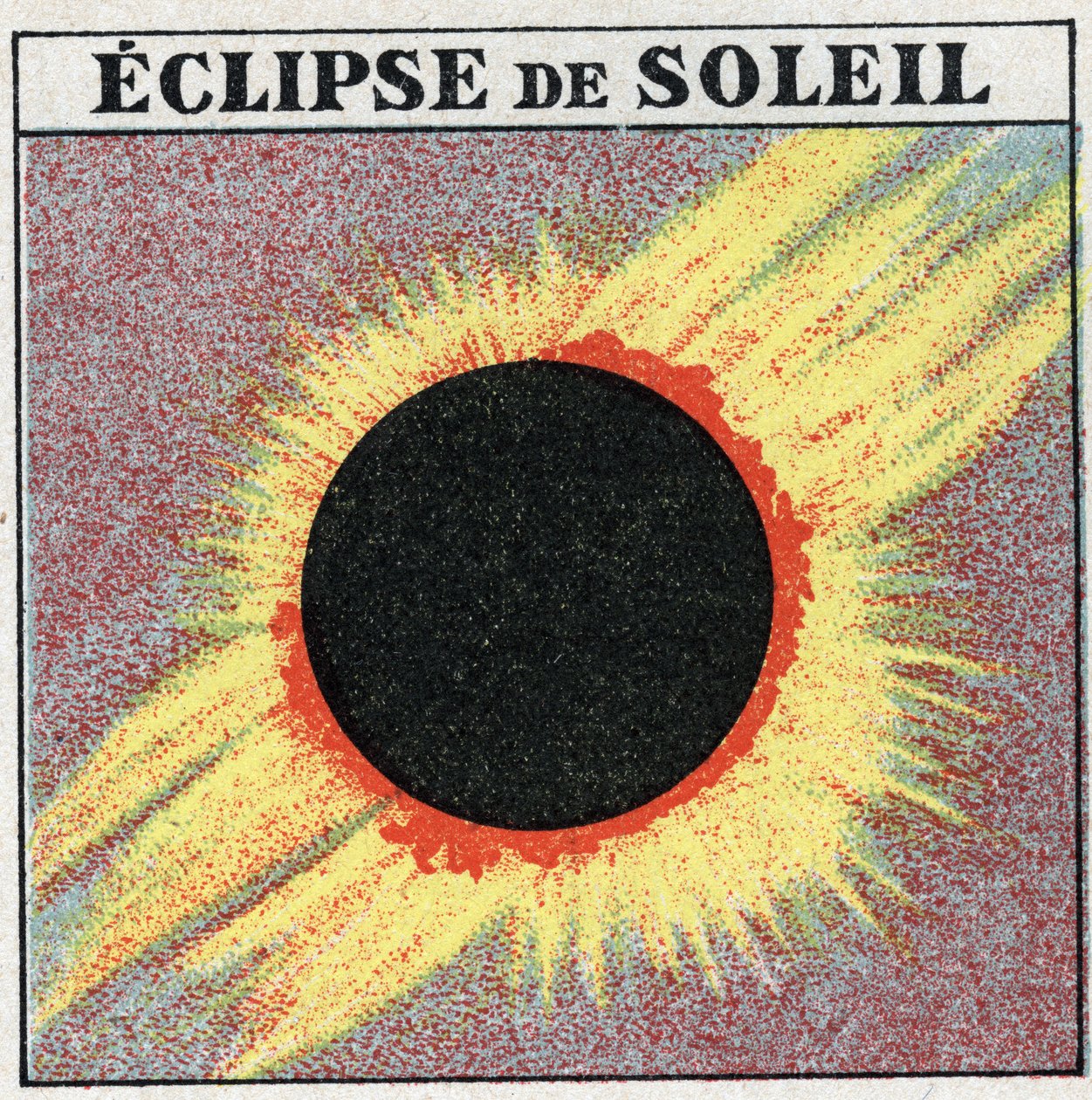 Lichtvoortplanting: zonsverduistering. Anonieme illustratie uit 1925. Privécollectie. door Anonymous Anonymous