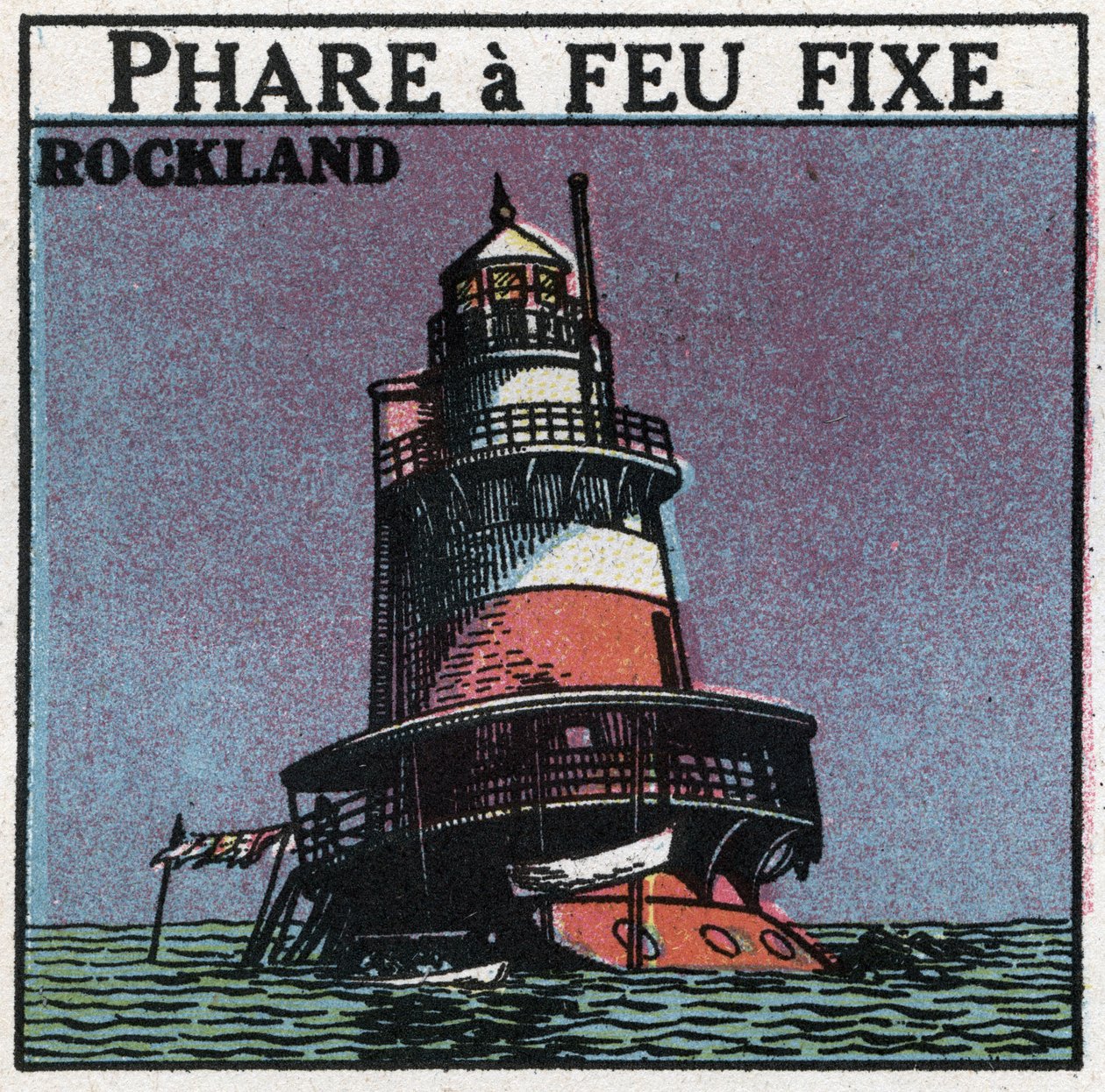Lichtsignalen: Rockland vuurtoren. Anonieme illustratie uit 1925. Privécollectie. door Anonymous Anonymous