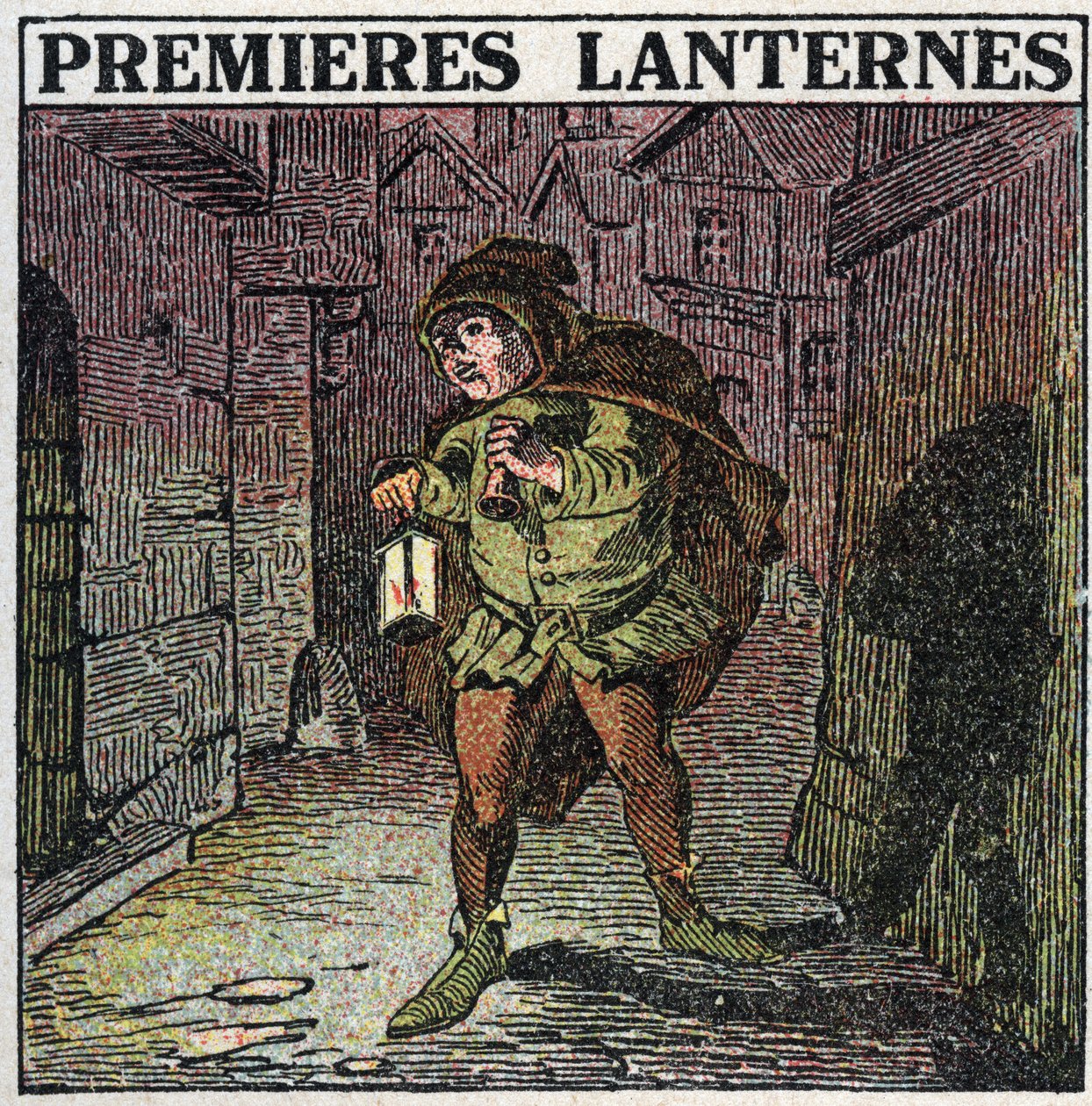 Lichtbronnen: de eerste lantaarns in de vroege Middeleeuwen. Anonieme illustratie uit 1925. Privécollectie. door Anonymous Anonymous