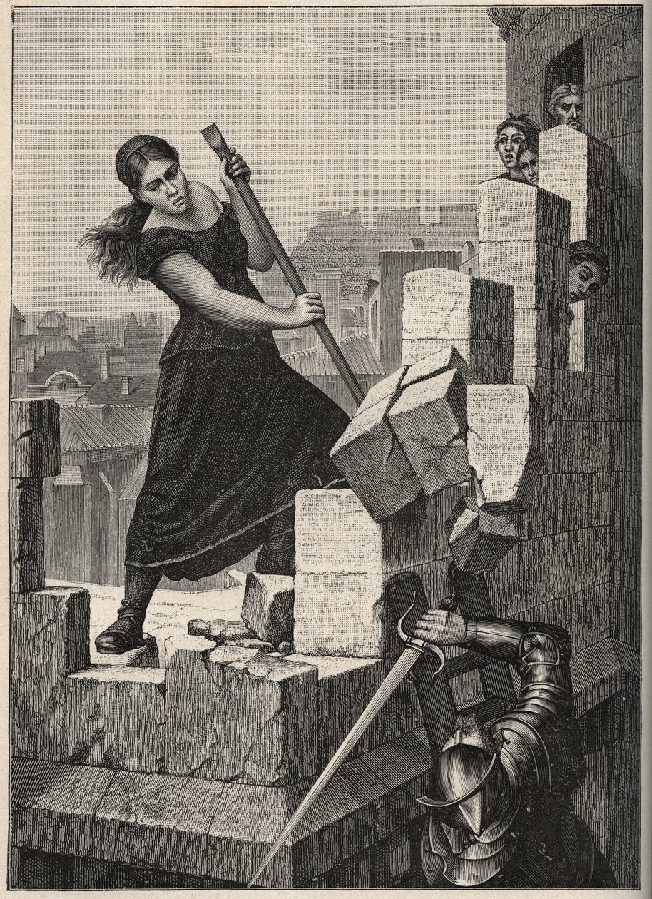 Marguerite Catherine Ponsoye alias Margot Delaye hier in mei 1570 verdedigt de stad Montélimar (Frankrijk) tegen het leger van Ludovic van Nassau door Anonymous Anonymous