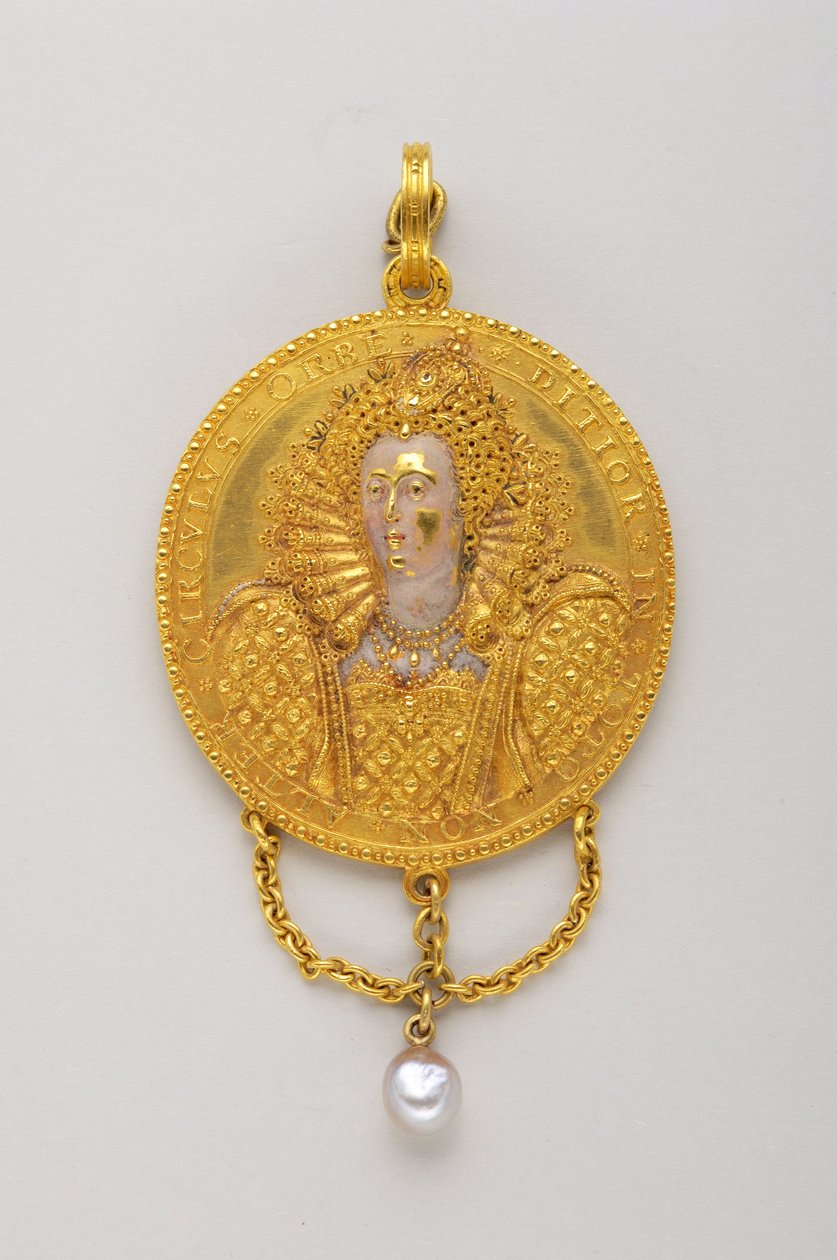 Medaille van 1589 ter ere van koningin Elizabeth I. Voorzijde (16e eeuw) door Anonymous Anonymous