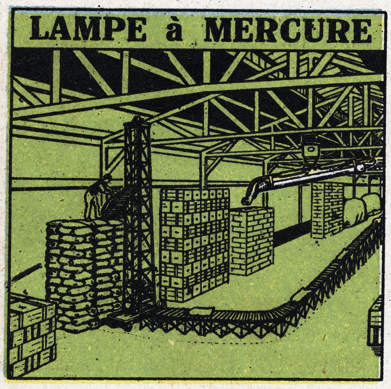 Nieuwe gas-eigenschappen: kwiklamp. Anonieme illustratie uit 1925. Privécollectie. door Anonymous Anonymous