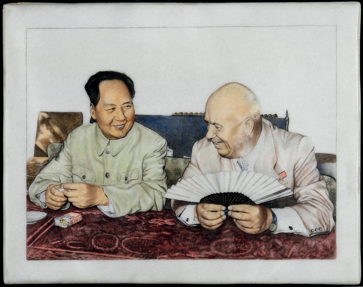 Nikita Chroesjtsjov en Mao Zedong door Anonymous Anonymous