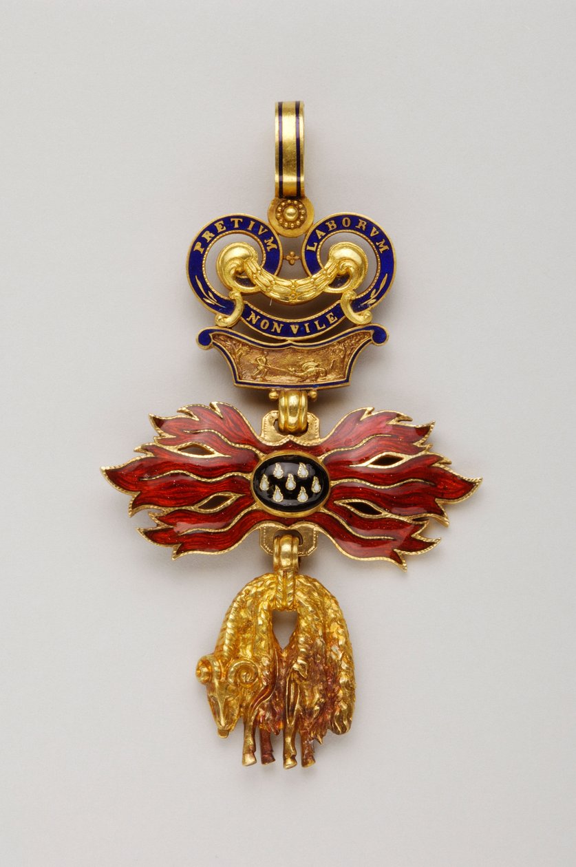 Orde van het Gulden Vlies: Oostenrijks Gulden Vlies - Gereduceerd insigne - 1850-1900 - Goud en email - Privécollectie door Anonymous Anonymous