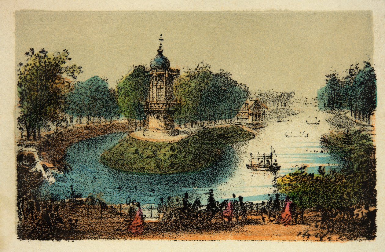 Parijs 1874: Het Bois de Boulogne door Anonymous Anonymous