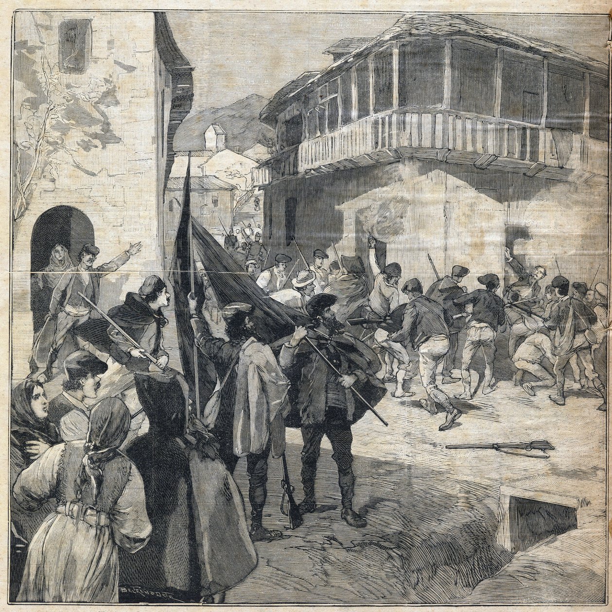 Boerenopstand in Sicilië. Gravure in "Le Petit Parisien" op 31/12/1893. door Anonymous Anonymous