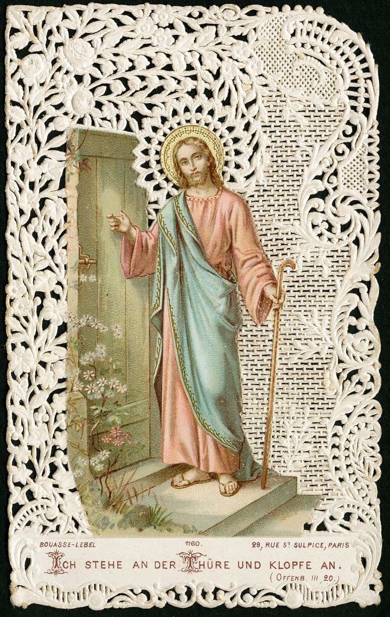 Vrome afbeelding: Jezus klopt aan de deur (chromolithografie) door Anonymous Anonymous