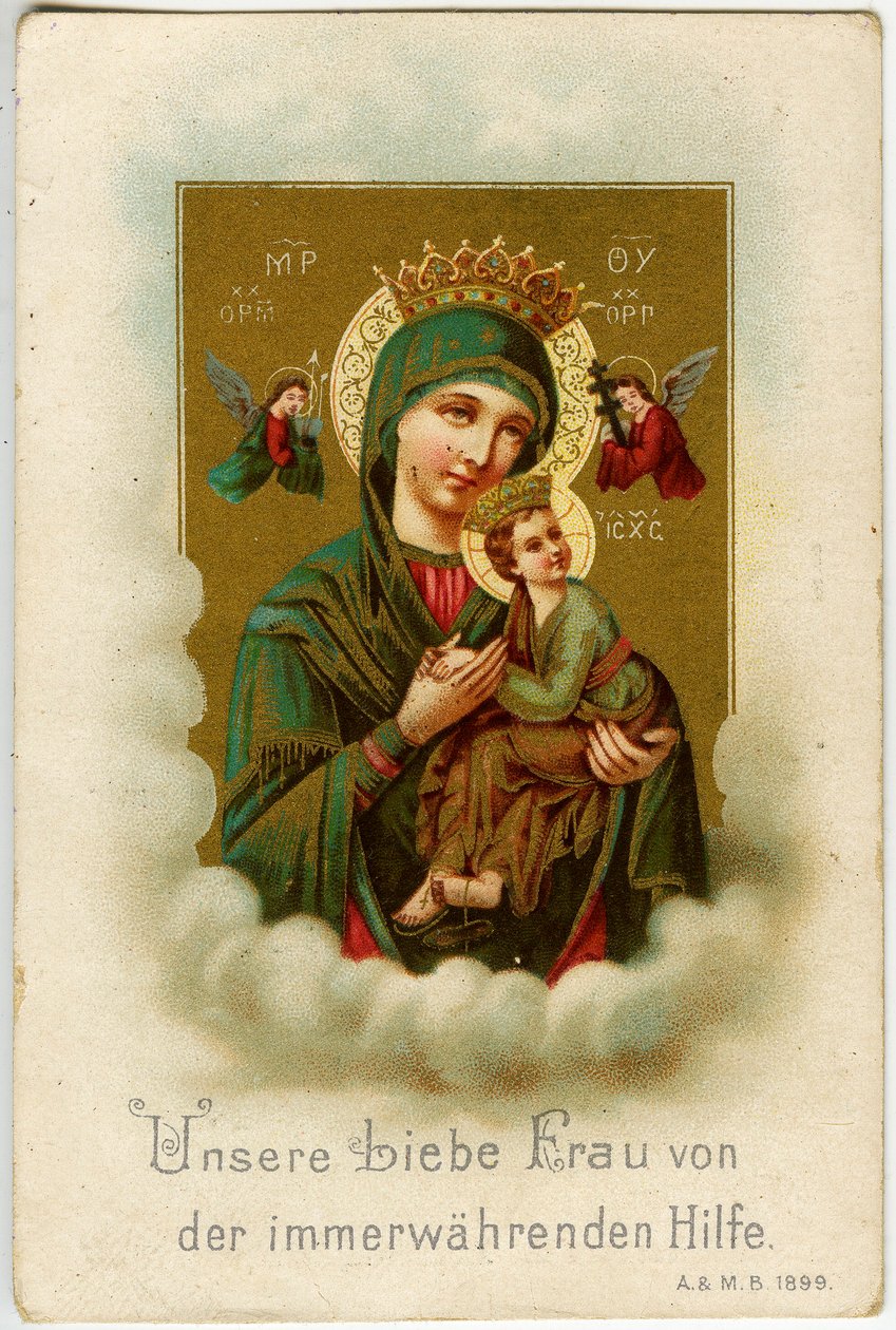 Vrome afbeelding: Onze lieve vrouw van Altijddurende Bijstand (chromolithografie) door Anonymous Anonymous