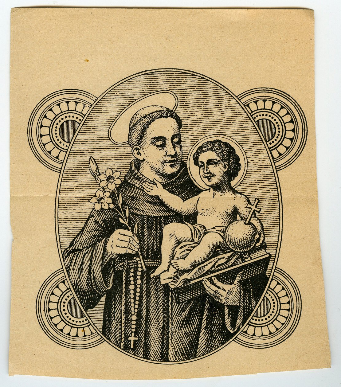 Vrome afbeelding: Sint Antonius van Padua (gravure) door Anonymous Anonymous